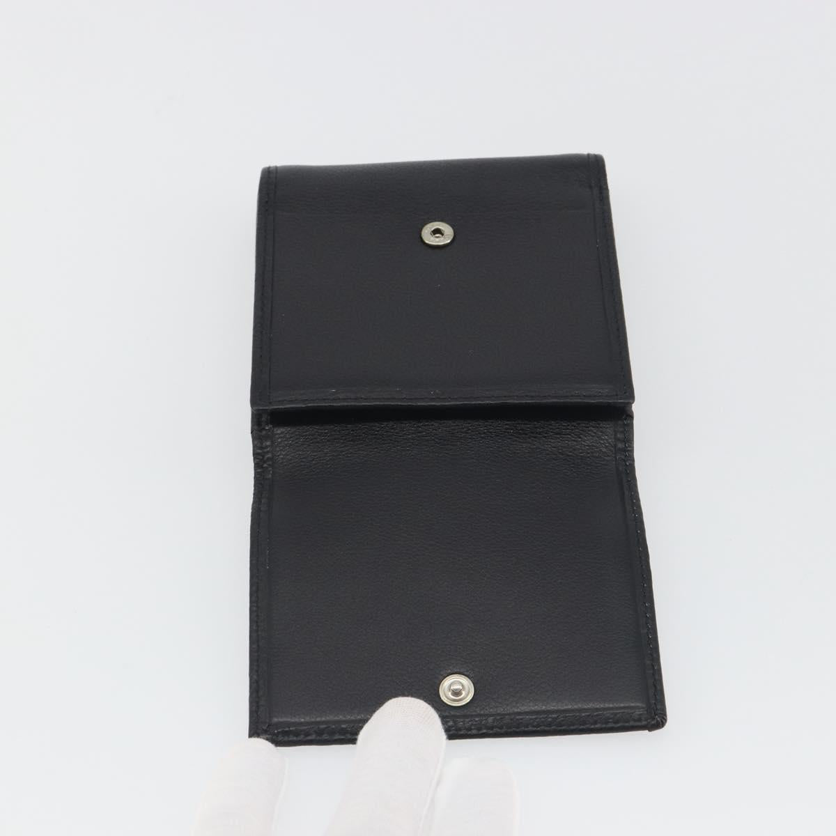 LOEWE Anagram Wallet Leather Black Silver Auth 196748V