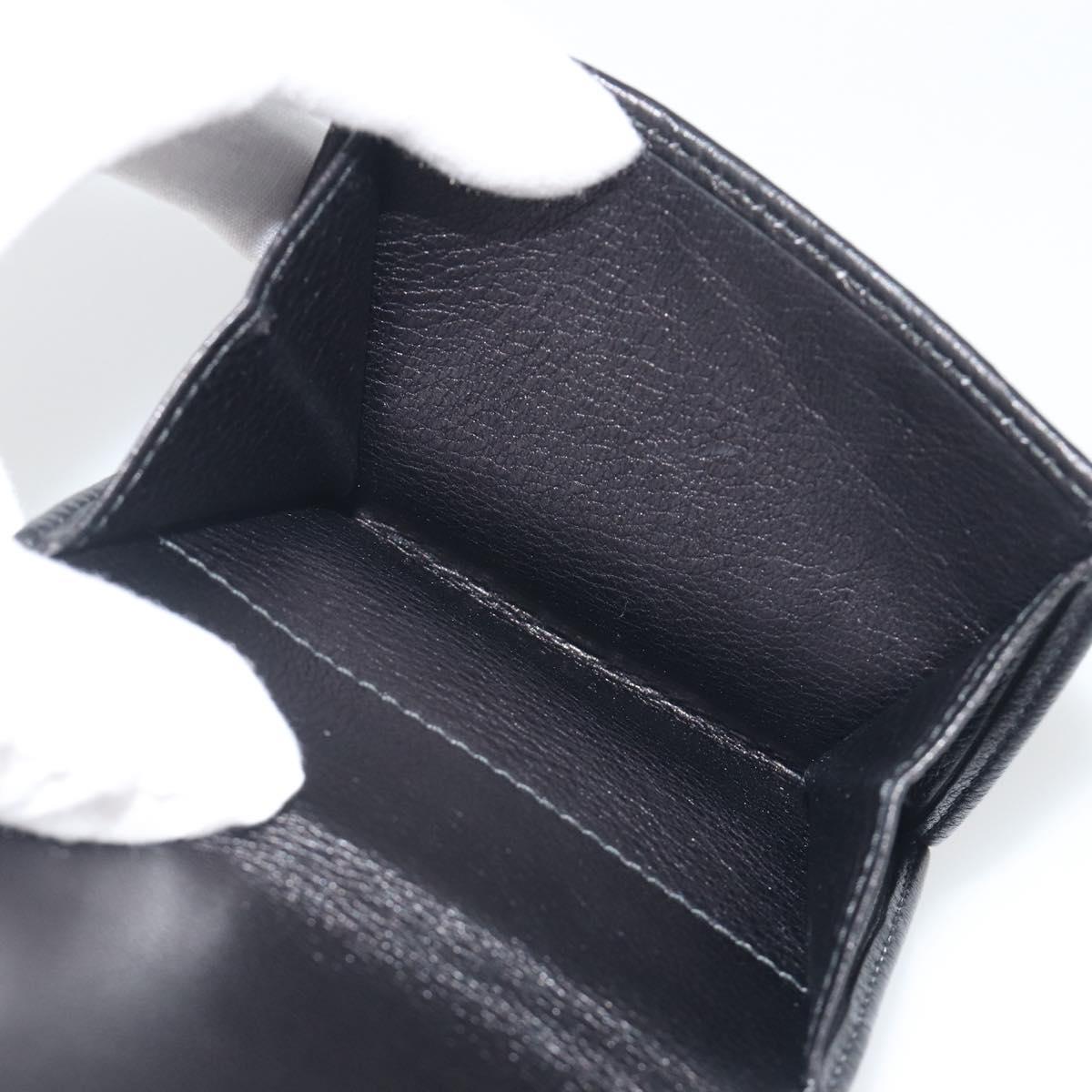 LOEWE Anagram Wallet Leather Black Silver Auth 196748V