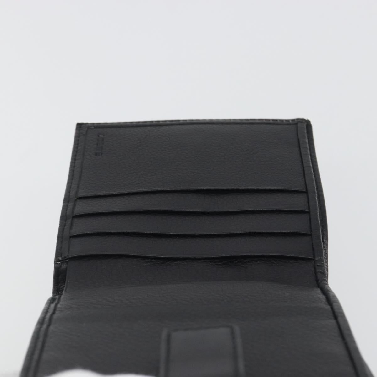 LOEWE Anagram Wallet Leather Black Silver Auth 196748V