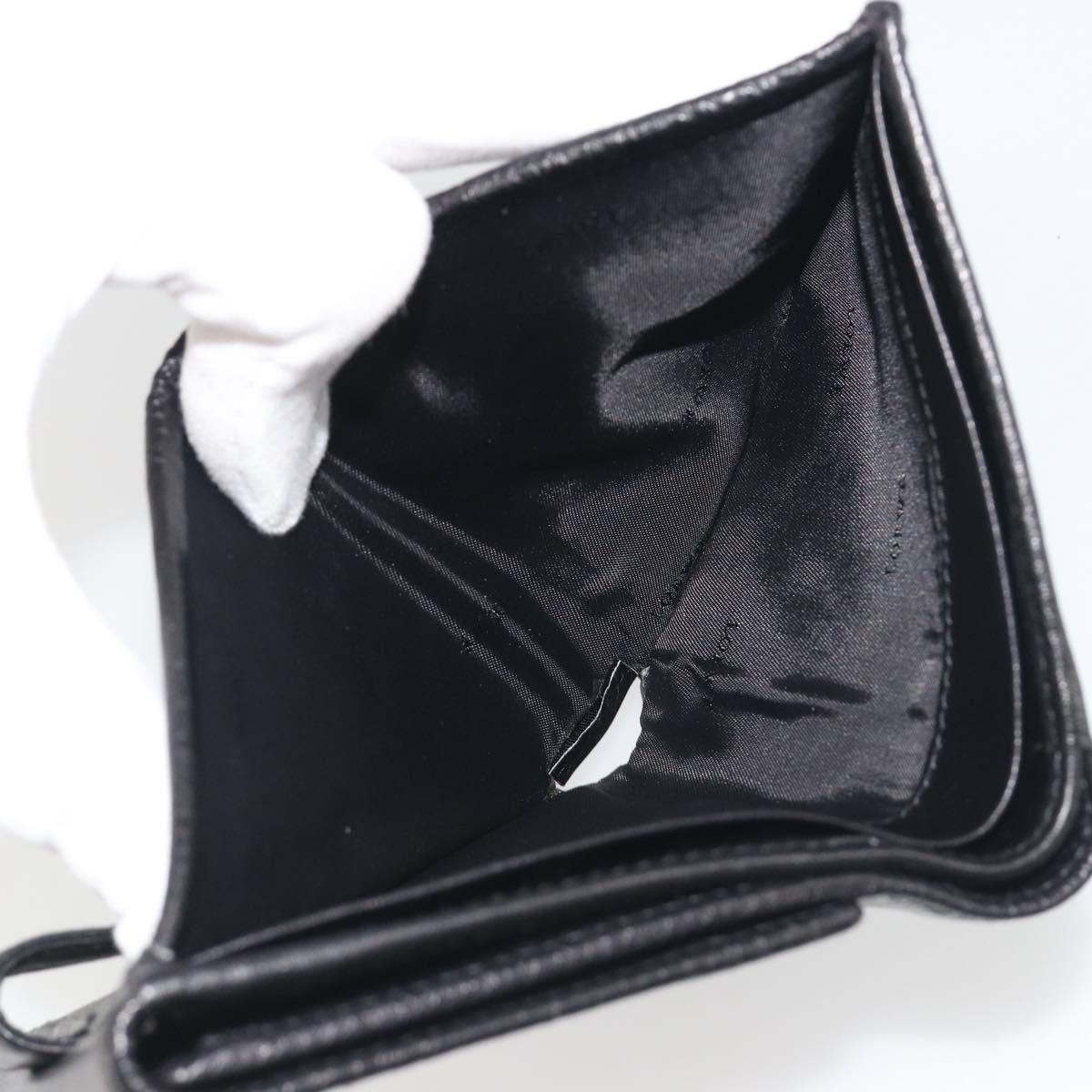 LOEWE Anagram Wallet Leather Black Silver Auth 196748V