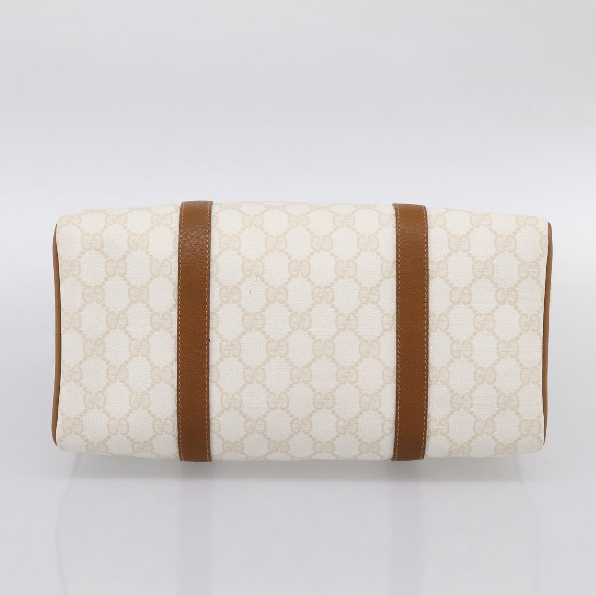 GUCCI Micro GG Supreme Boston Bag PVC White Gold 40 02 007 Auth 196769