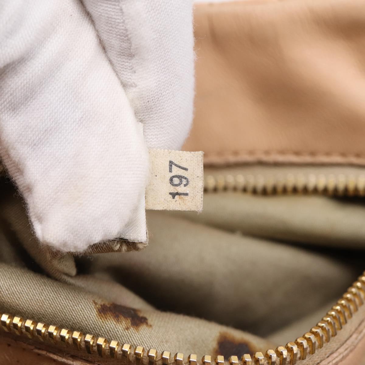 Miu Miu Matelasse Hand Bag Leather Beige Gold Auth 196771