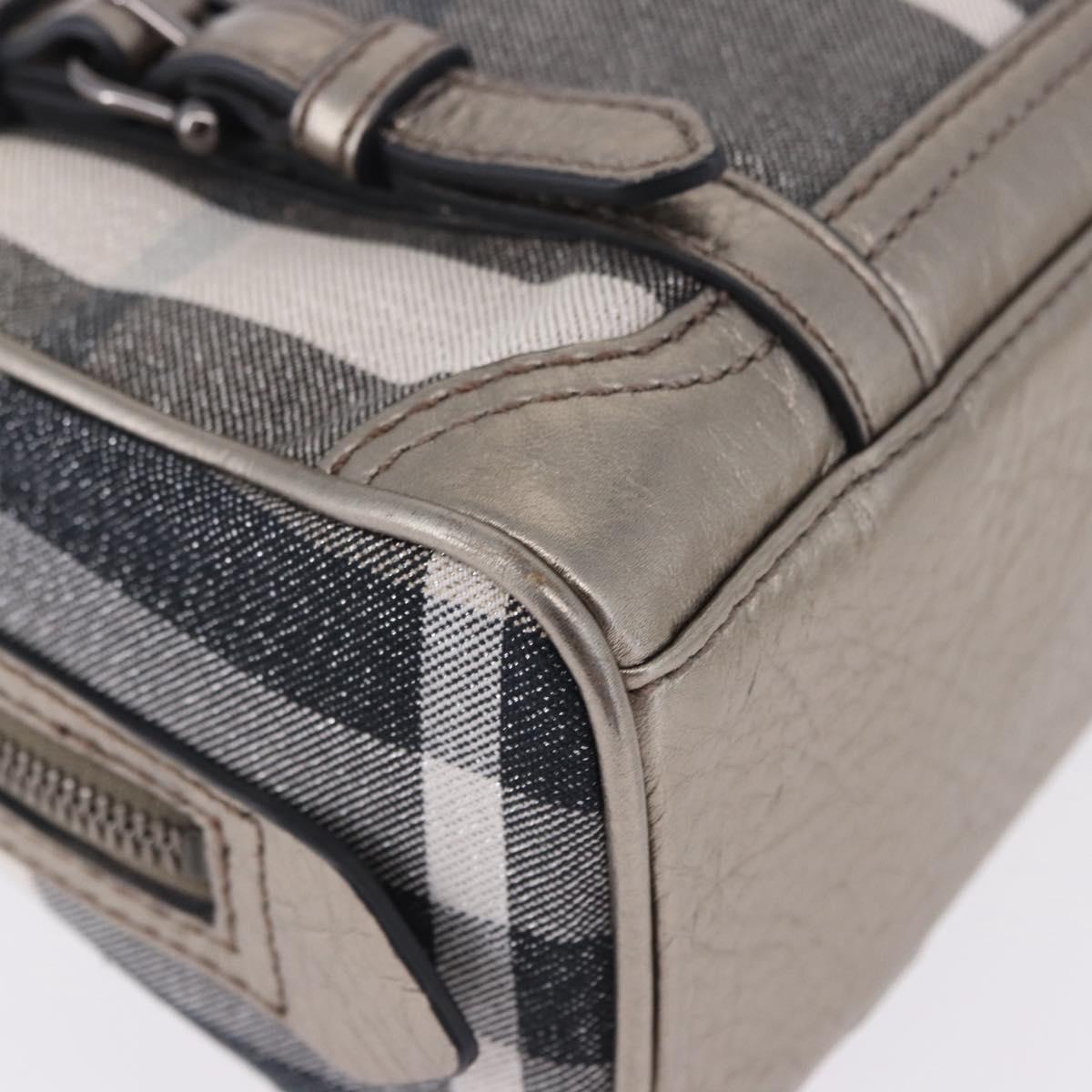 BURBERRY Nova Check Hand Bag Canvas Gray Auth 196772V