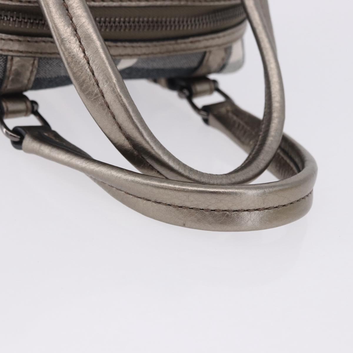 BURBERRY Nova Check Hand Bag Canvas Gray Auth 196772V