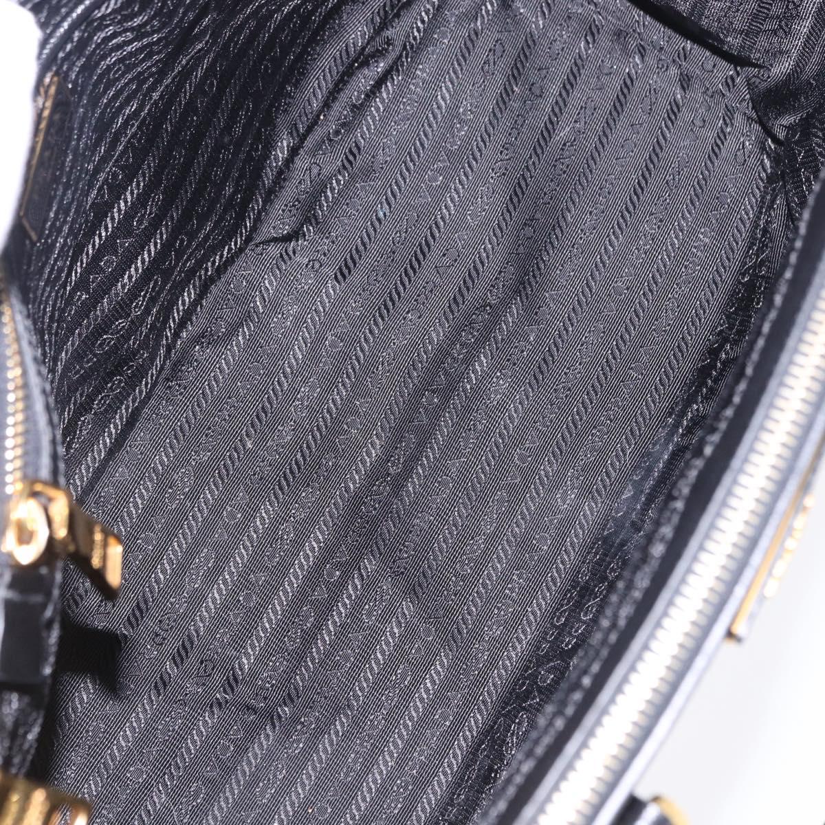 PRADA Hand Bag Saffiano leather 2way Black Gold Auth 196774V