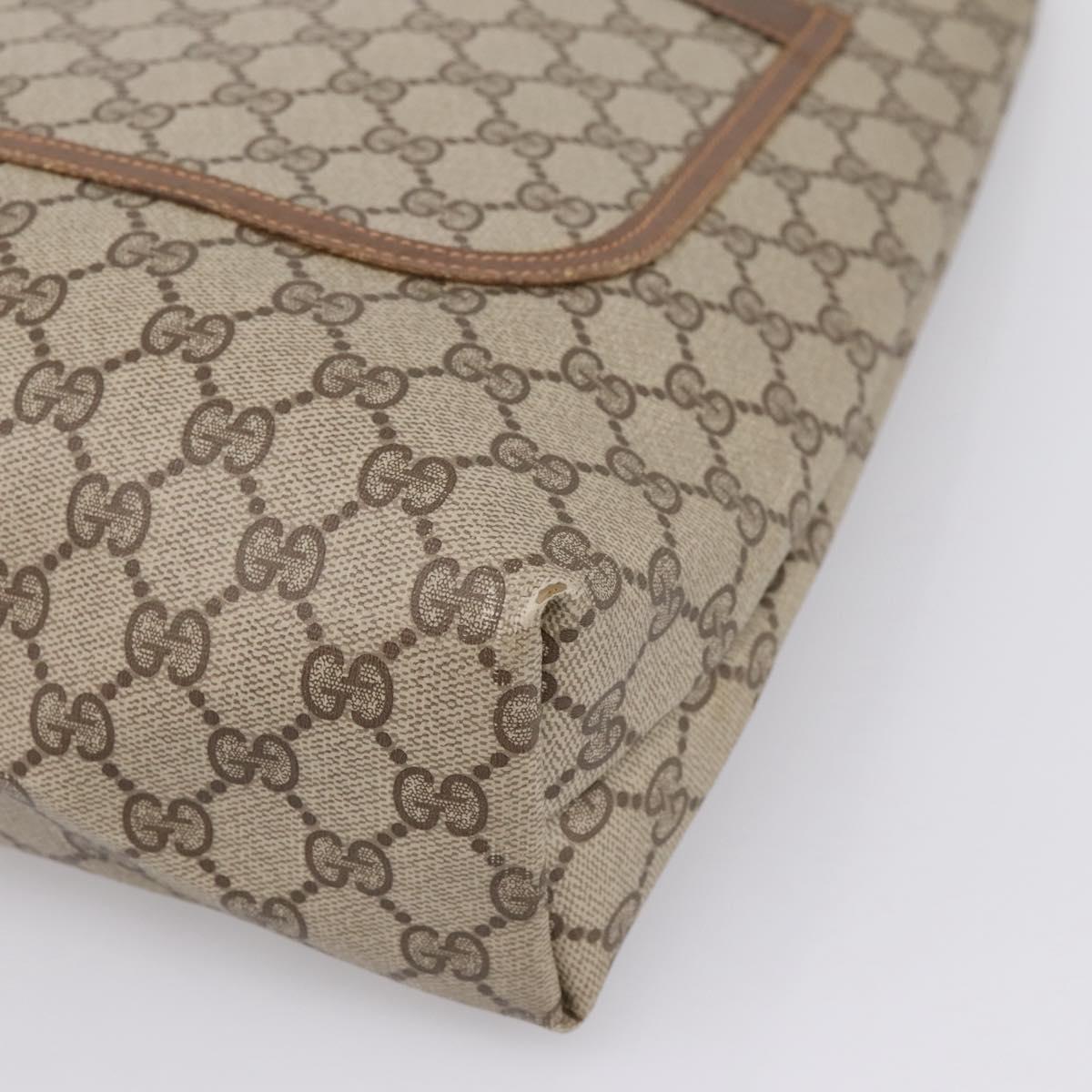 GUCCI GG Supreme Web Sherry Line Tote Bag PVC Beige Gold 89 02 003 Auth 196777