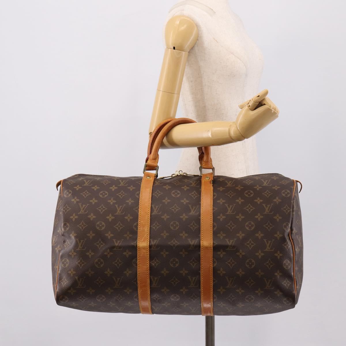 LOUIS VUITTON Monogram Keepall 50 Boston Bag M41426 LV Auth 196778