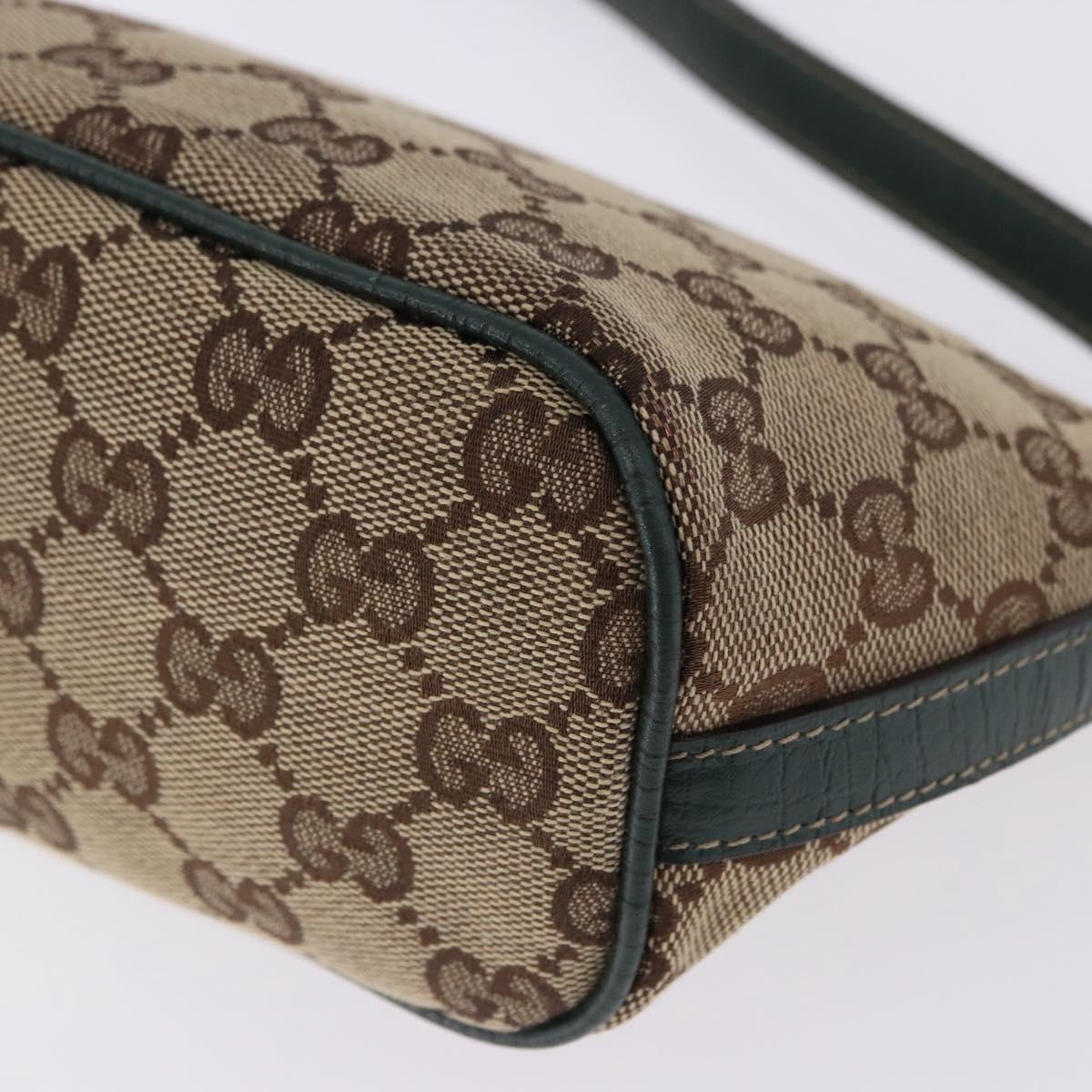 GUCCI GG Canvas Accessory Pouch Beige Gold 141809 Auth 196782V