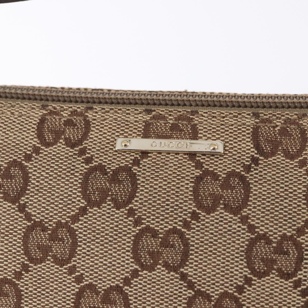 GUCCI GG Canvas Accessory Pouch Beige Gold 141809 Auth 196782V