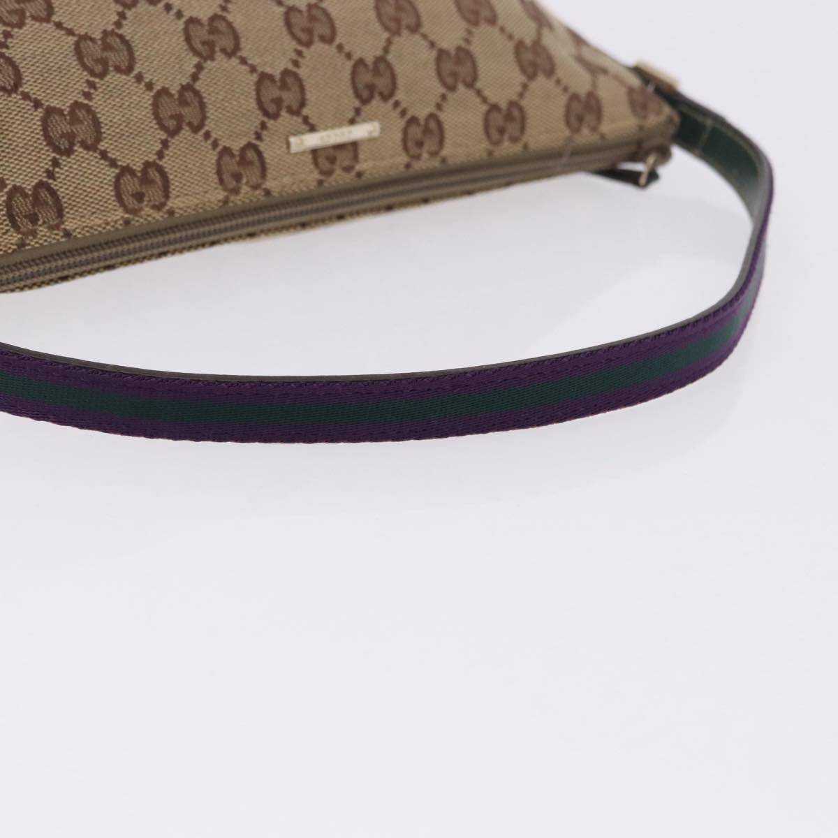 GUCCI GG Canvas Accessory Pouch Beige Gold 141809 Auth 196782V