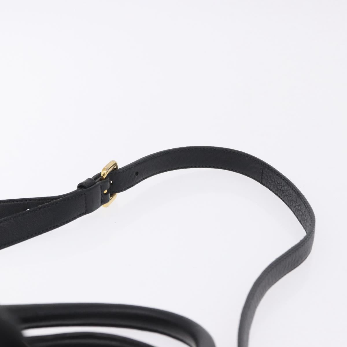 PRADA Hand Bag Nylon 2way Black Gold Auth 196783V