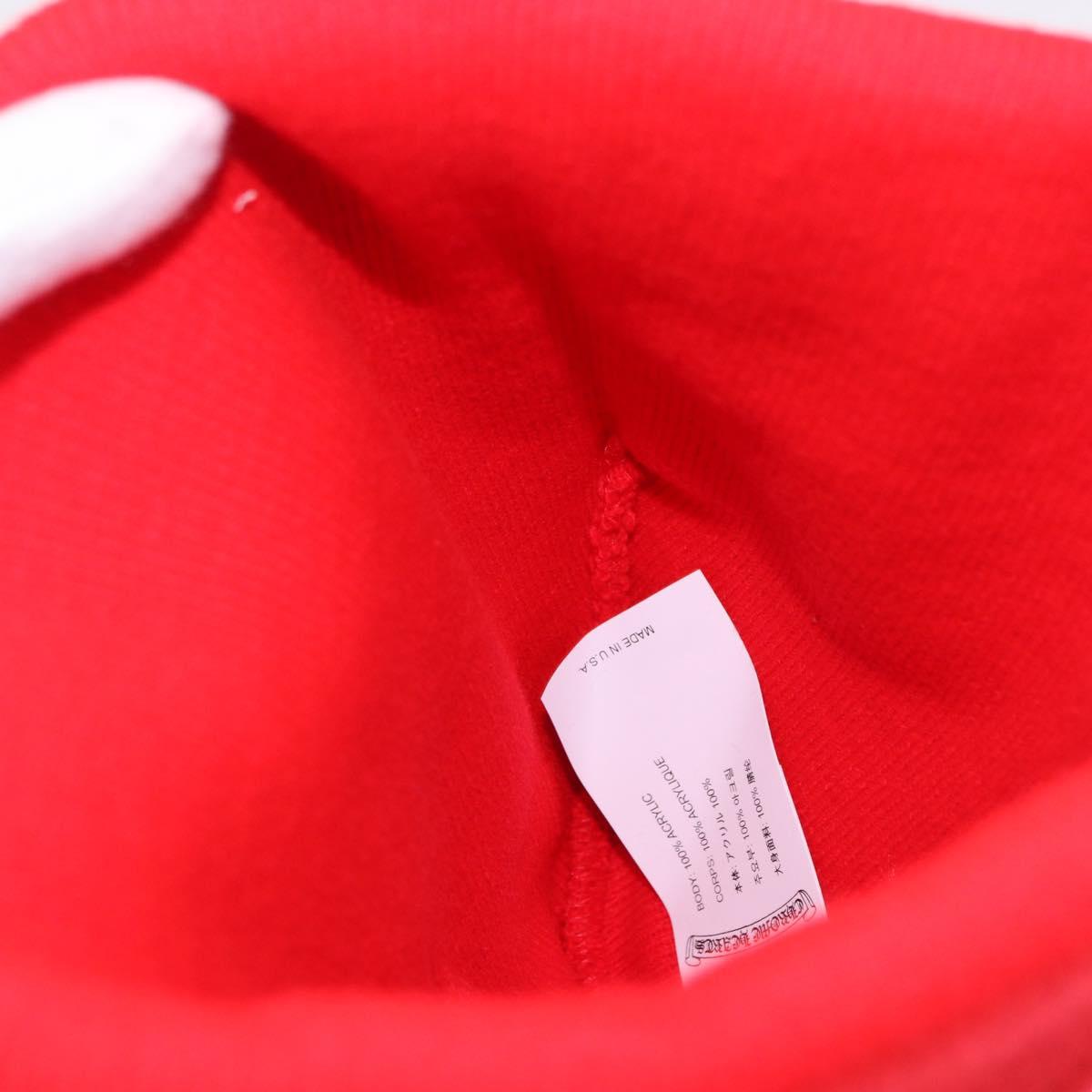 Chrome Hearts Knitted Fabrics Cap Wool Red Auth 196785M