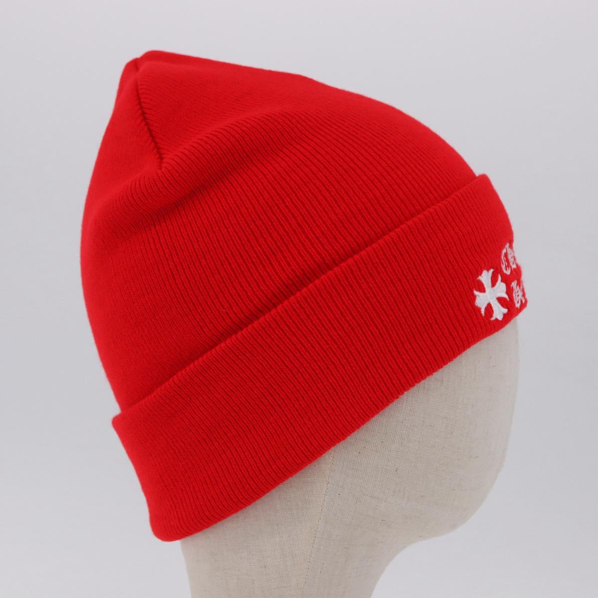 Chrome Hearts Knitted Fabrics Cap Wool Red Auth 196785M