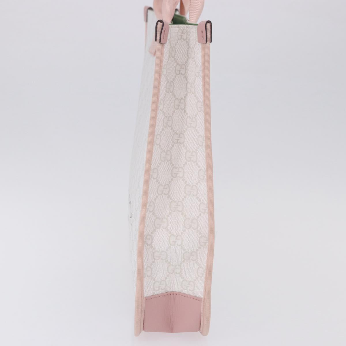 GUCCI GG Supreme Children Tote Bag PVC White 605831 Auth 196787M
