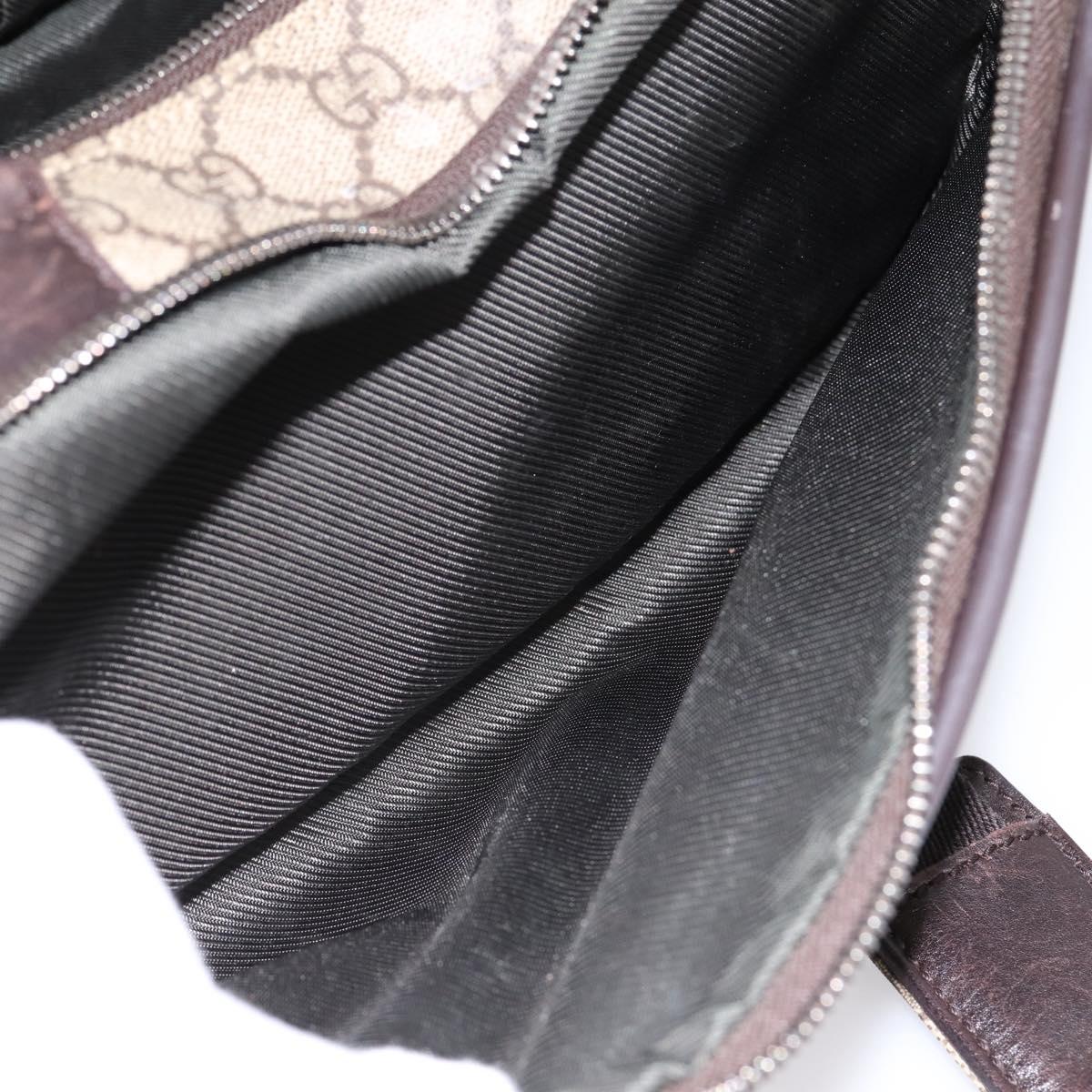 GUCCI GG Supreme Boston Bag PVC 2way Beige Silver 29914 Auth 196788