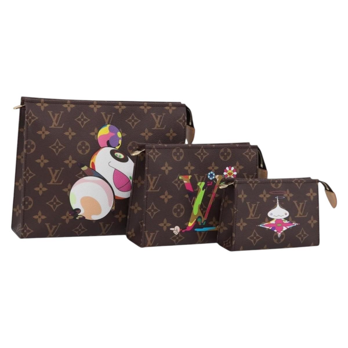LOUIS VUITTON Monogram Panda Trio Posh Toilette Bag M13762 LV Auth 196797SM