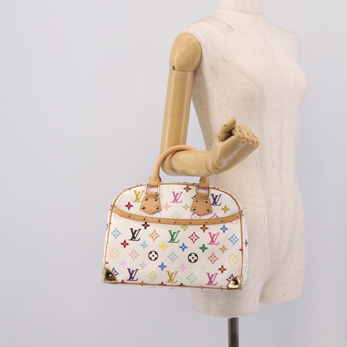 LOUIS VUITTON Monogram Multicolor Trouville Hand Bag White M92663 Auth 196798SM