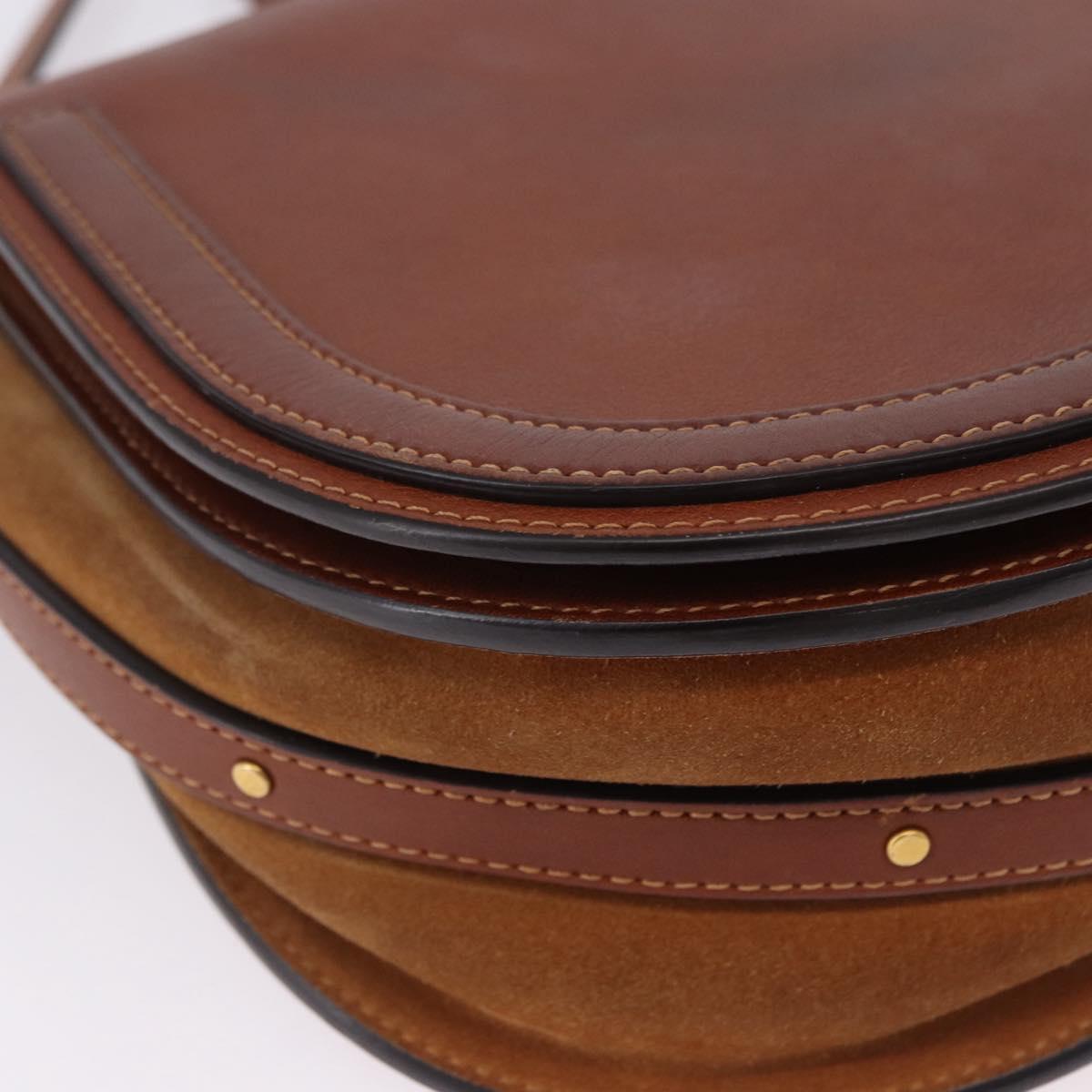 Chloe Nile Hand Bag Leather 2way Brown Gold Auth 196802A