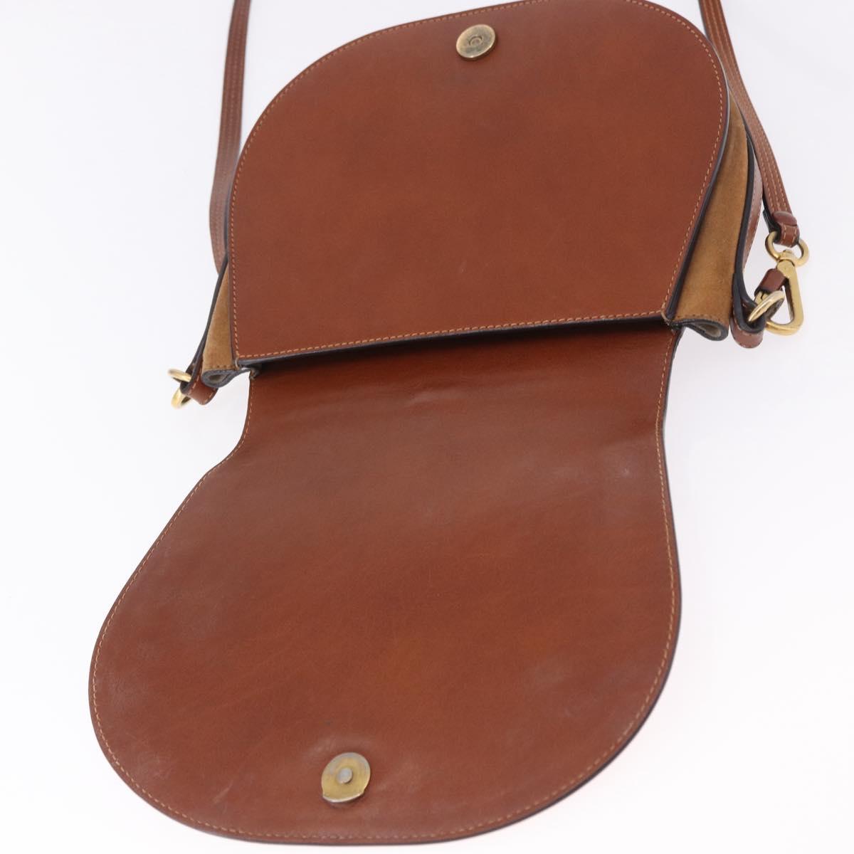 Chloe Nile Hand Bag Leather 2way Brown Gold Auth 196802A
