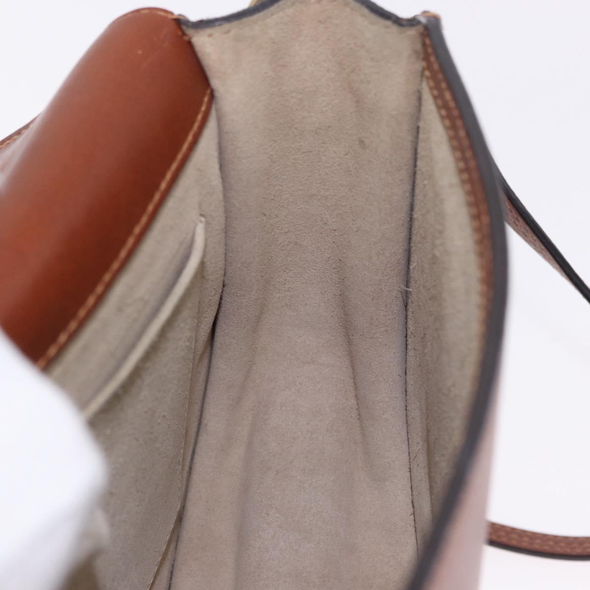 Chloe Nile Hand Bag Leather 2way Brown Gold Auth 196802A
