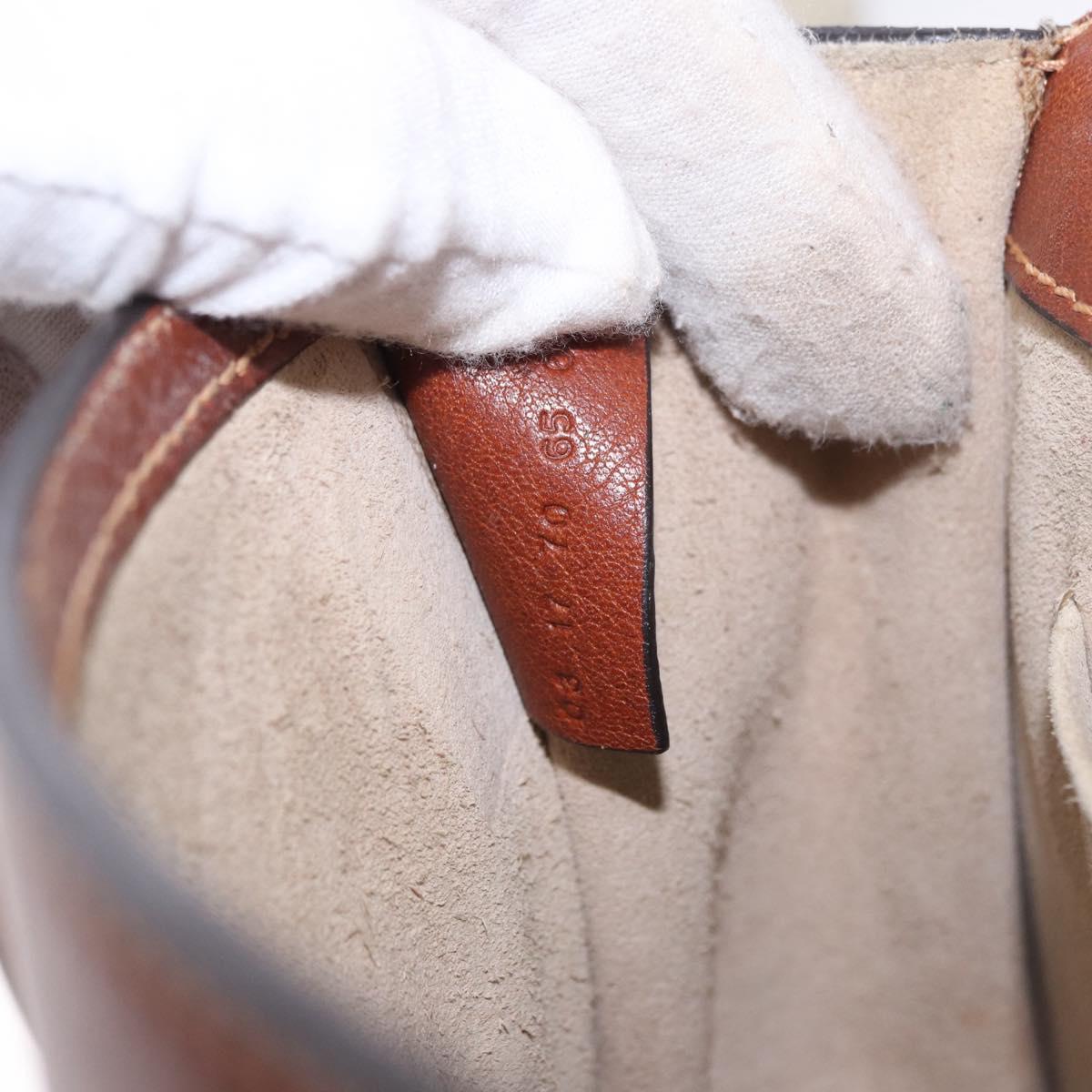 Chloe Nile Hand Bag Leather 2way Brown Gold Auth 196802A