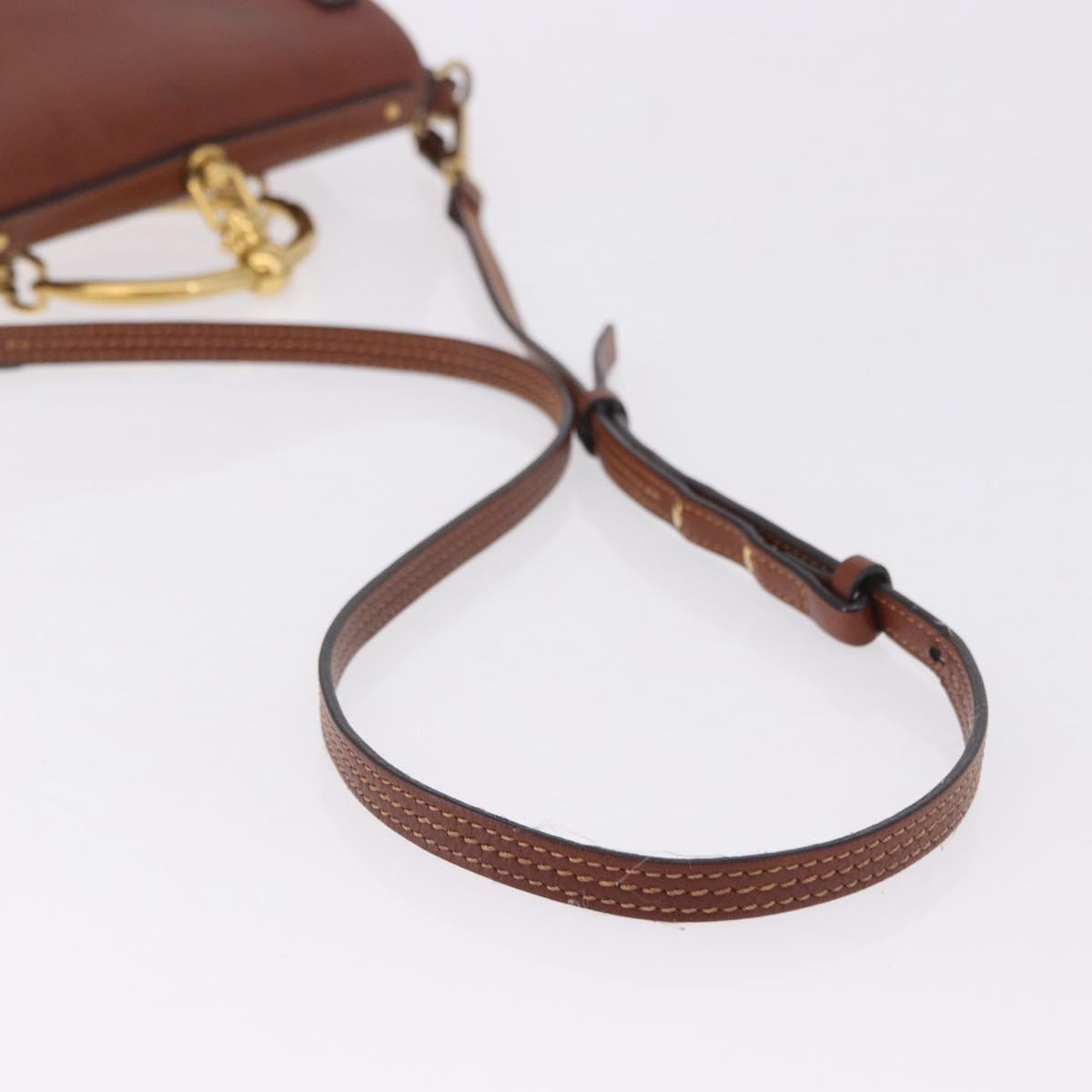 Chloe Nile Hand Bag Leather 2way Brown Gold Auth 196802A