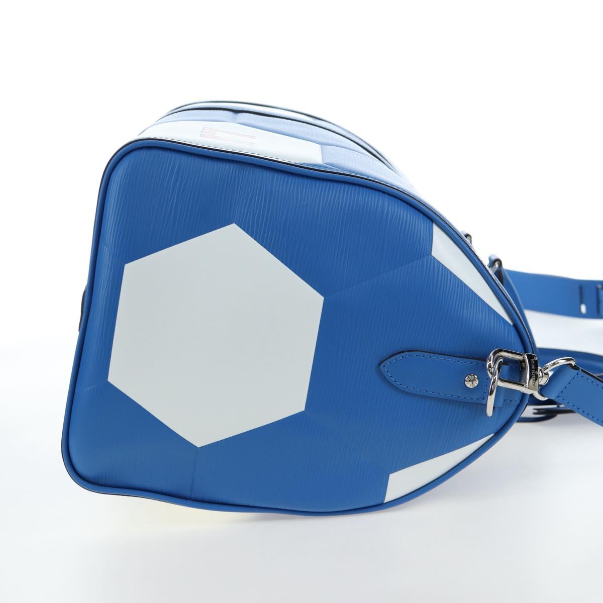 LOUIS VUITTON Epi 2018 FIFA Keepall Bandouliere 50 Bag Blue M52120 Auth 196804SM