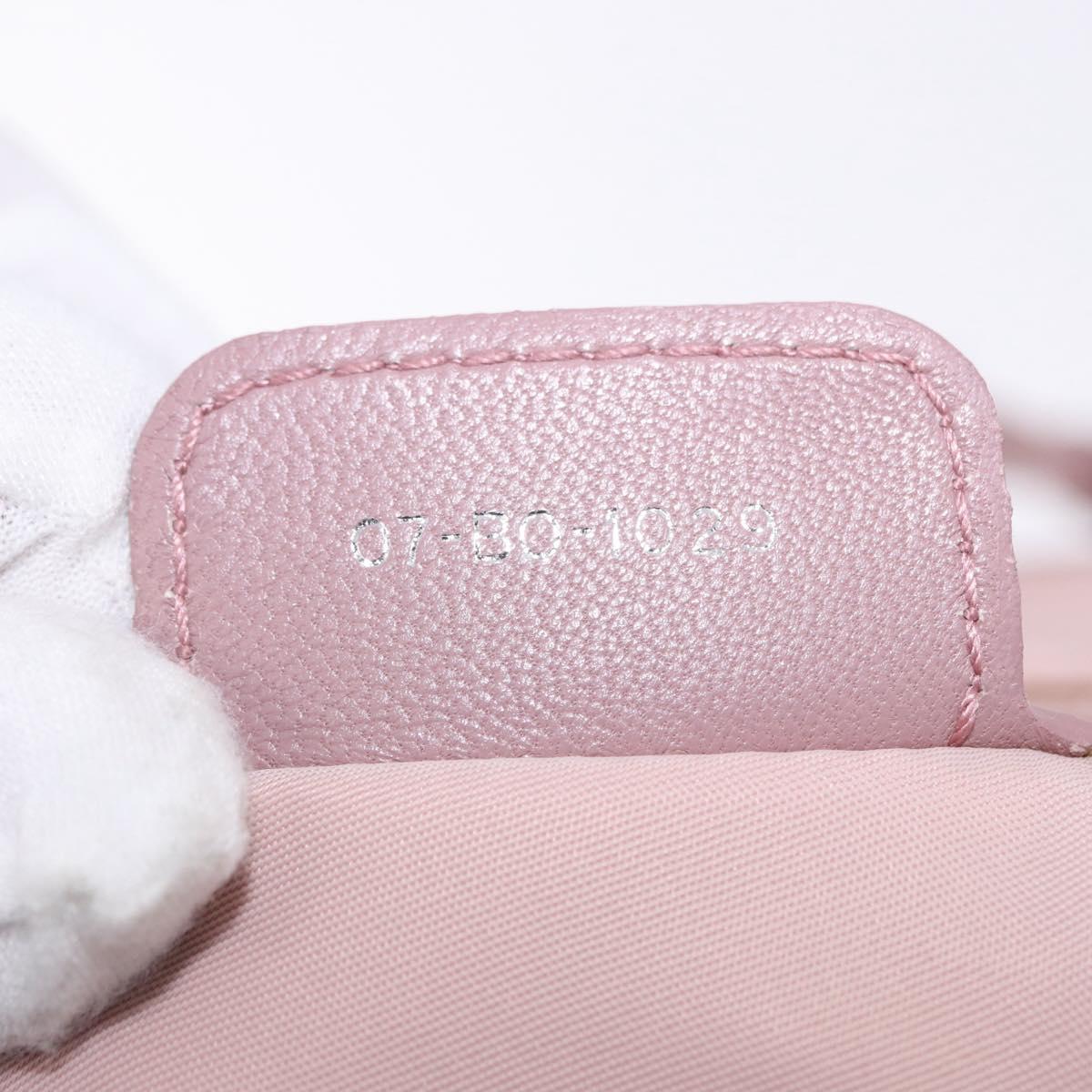 Christian Dior Canage Lady Dior Shoulder Bag Nylon Pink Silver Auth 196805
