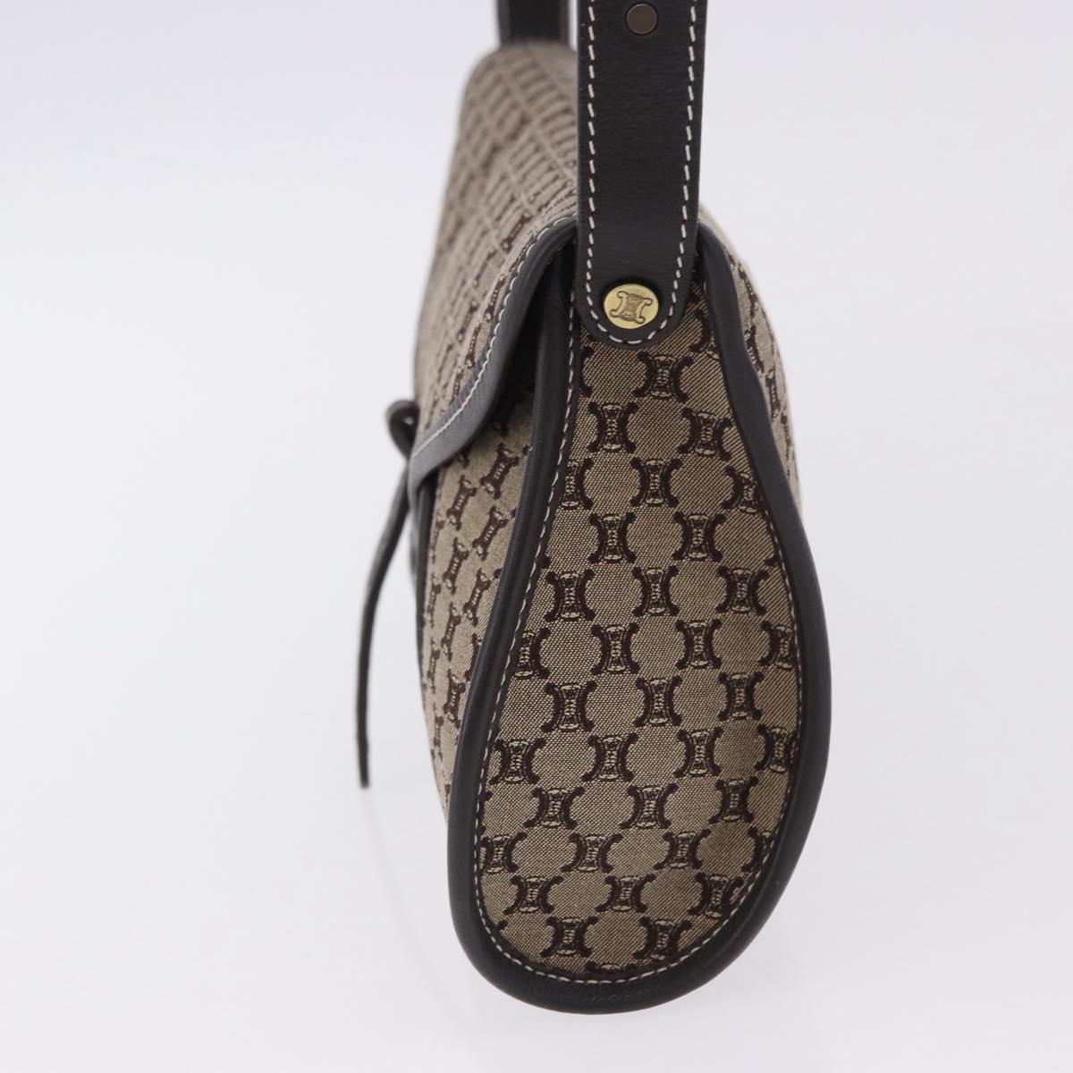 CELINE Macadam Shoulder Bag Beige Auth 196808V
