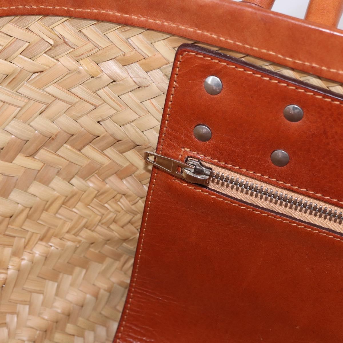 BALENCIAGA Bistro Pannier Hand Bag Raffia Beige 452654 Auth 196810A