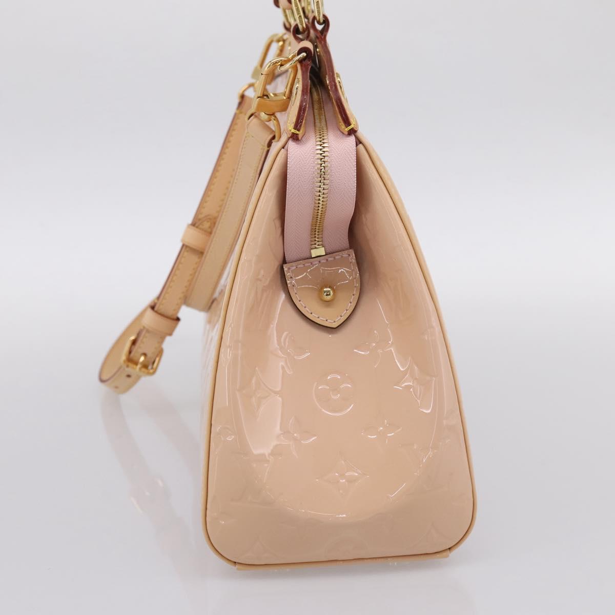 LOUIS VUITTON Monogram Vernis Blair MM Bag Rose Velur M91588 LV Auth 196811V