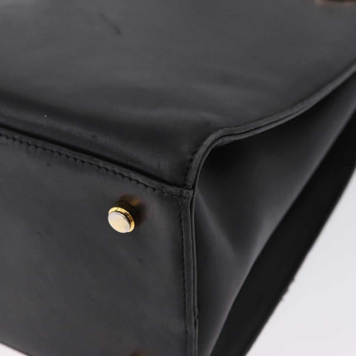 Salvatore Ferragamo Gancini Shoulder Bag Leather Black Gold Auth 196817
