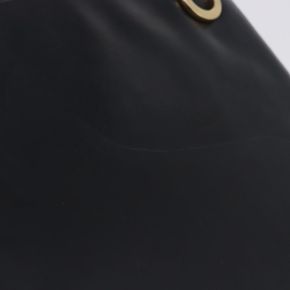 Salvatore Ferragamo Gancini Shoulder Bag Leather Black Gold Auth 196817