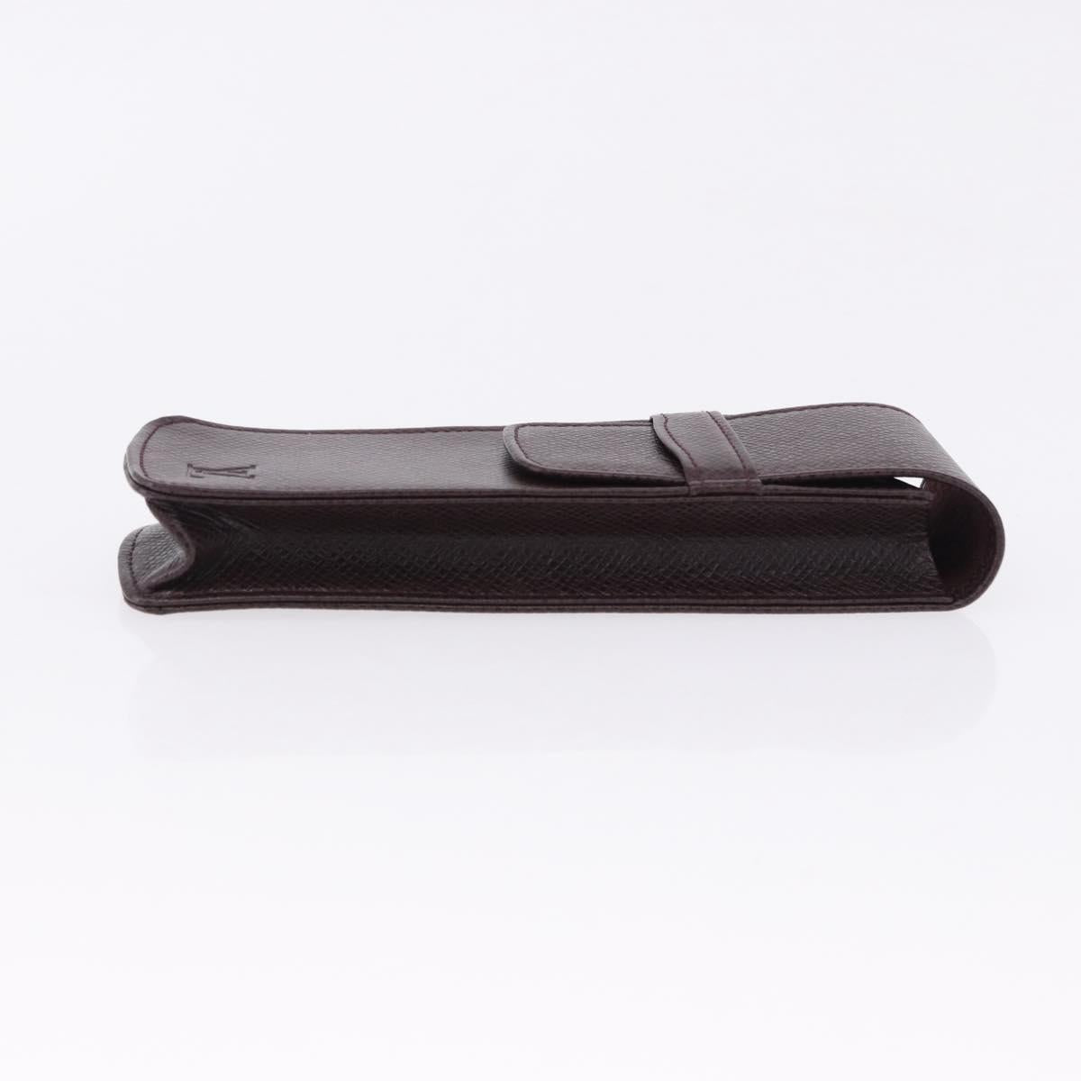 LOUIS VUITTON Taiga Dog Solo Pen Case Acajou LV Auth 196820A