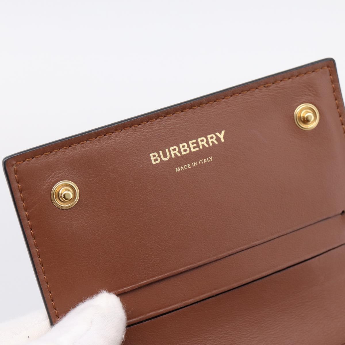 BURBERRY TB Monogram Coin Purse Shoulder Bag PVC Brown Gold Auth 196826V