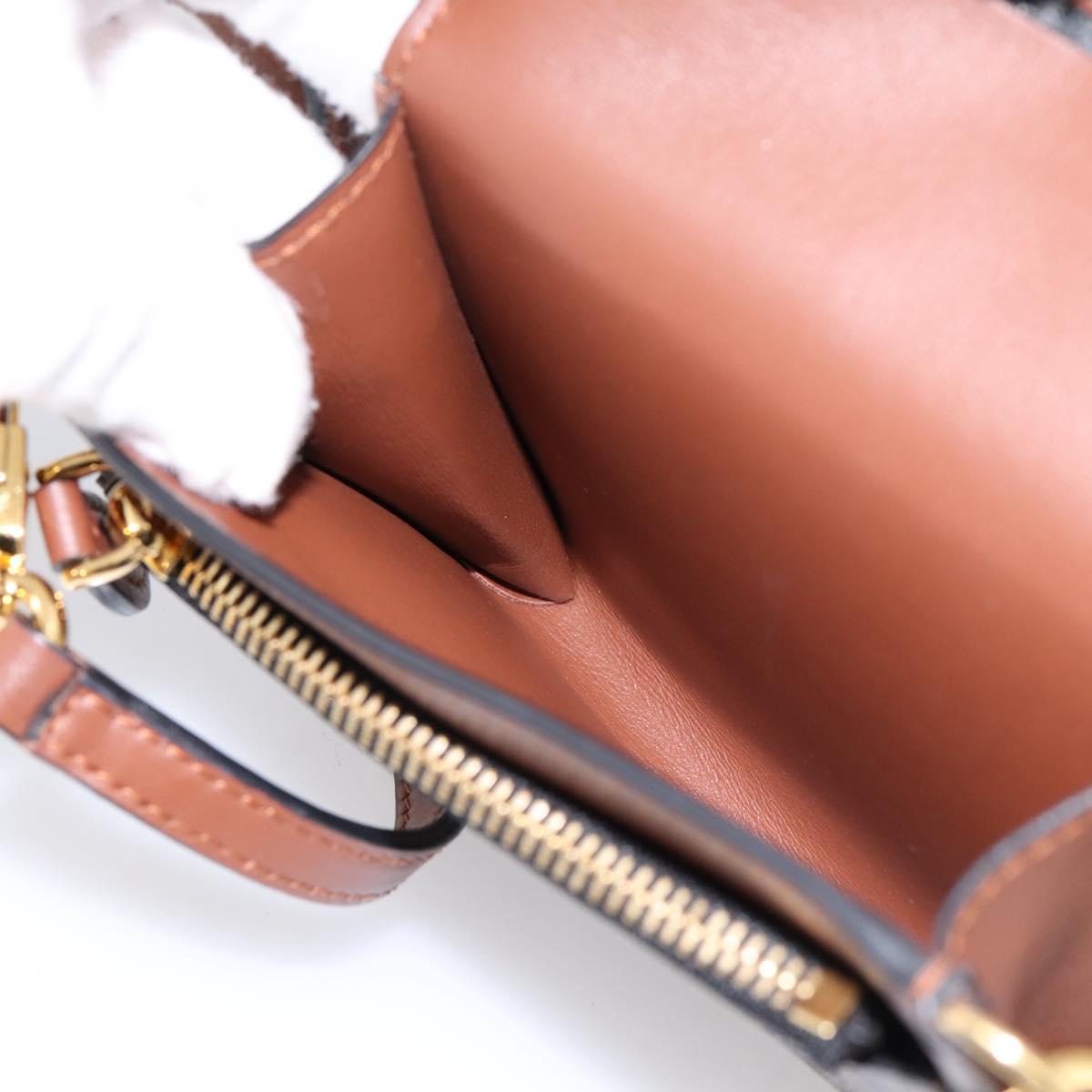 BURBERRY TB Monogram Coin Purse Shoulder Bag PVC Brown Gold Auth 196826V