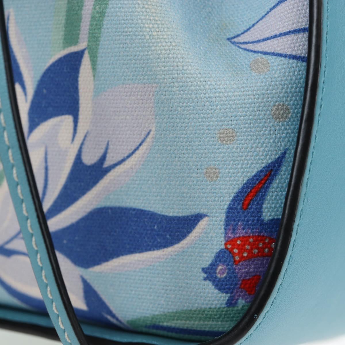 LOEWE Hammock Flower Hand Bag Leather Light Blue Auth 196827SAM