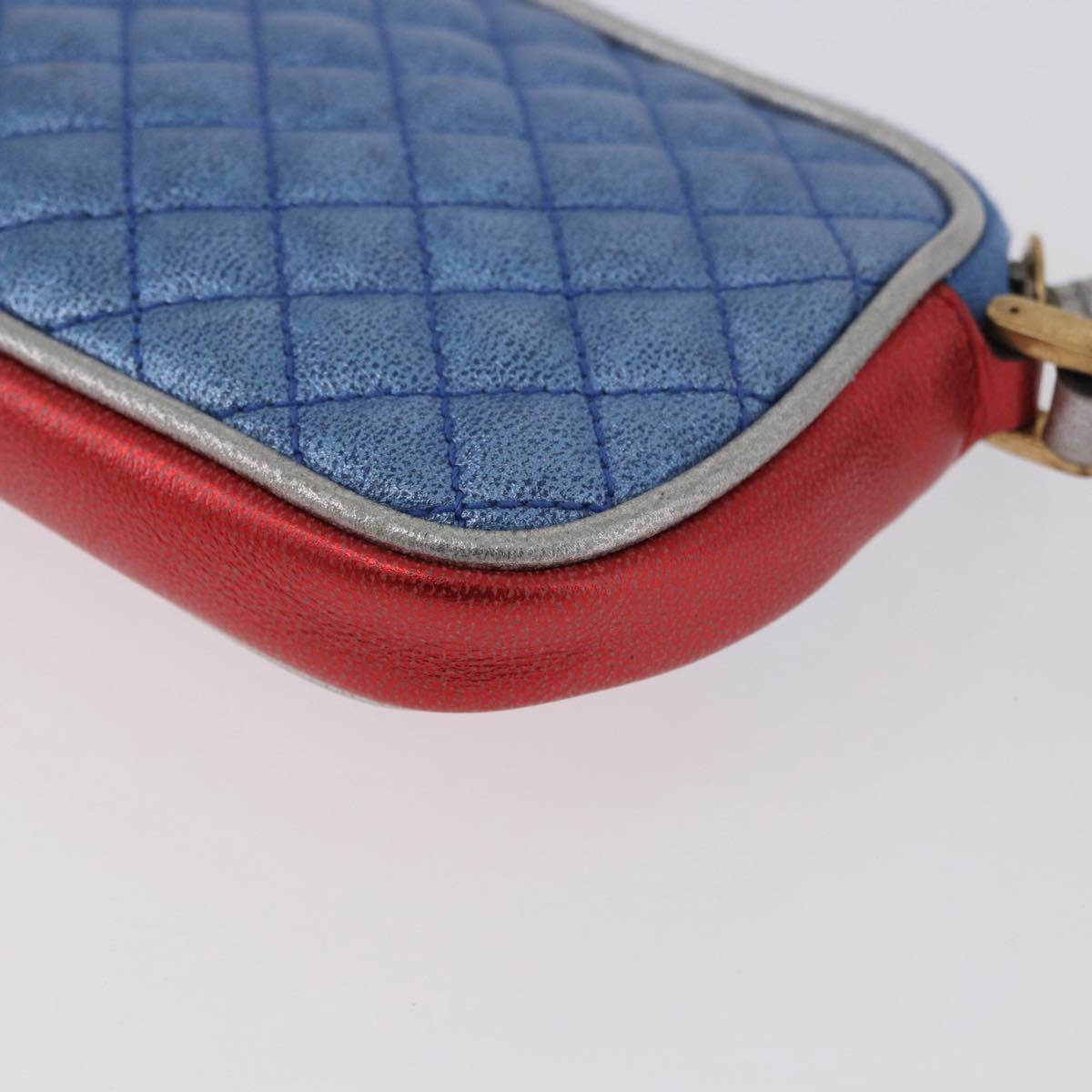 GUCCI Pouch Leather Gold Silver 542202 Auth 196828V