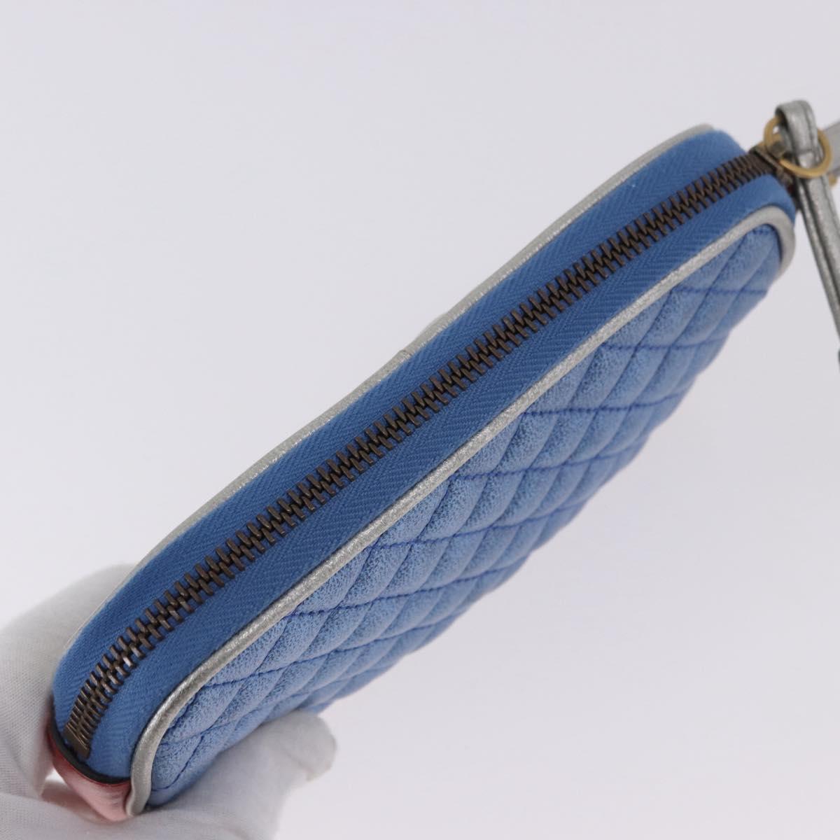 GUCCI Pouch Leather Gold Silver 542202 Auth 196828V