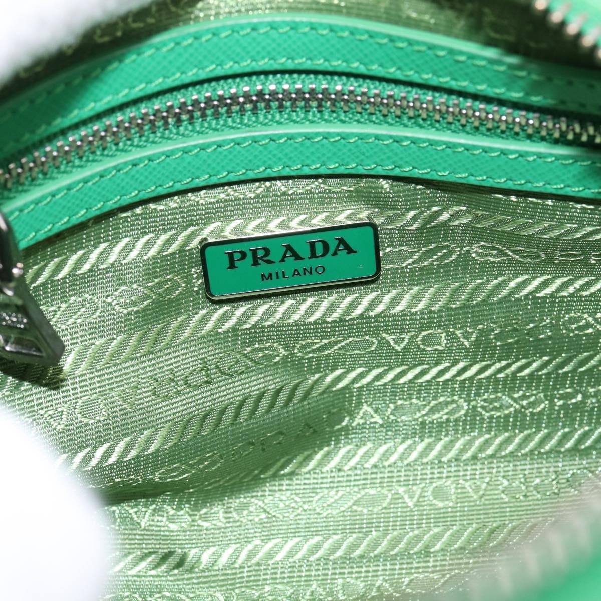 PRADA Hand Bag Nylon 2way Green Silver Auth 196830SAM