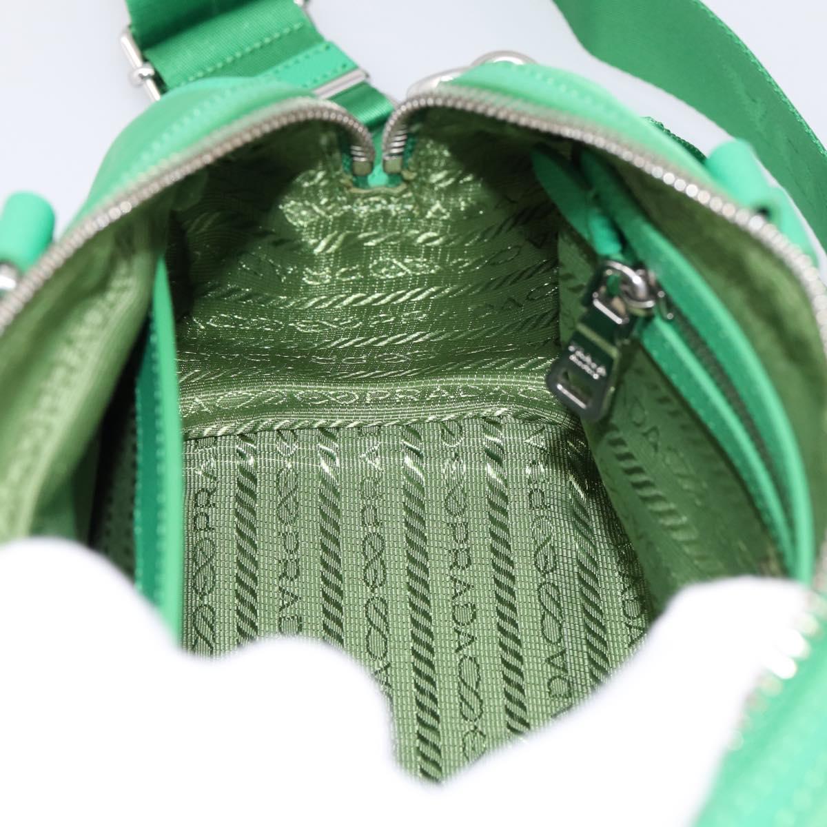 PRADA Hand Bag Nylon 2way Green Silver Auth 196830SAM