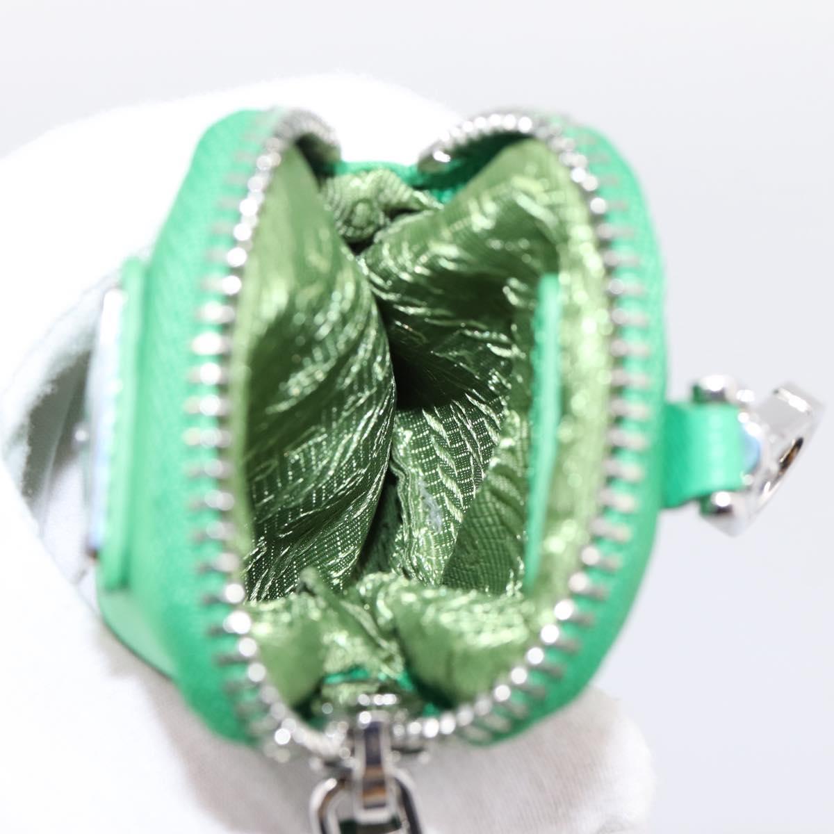 PRADA Hand Bag Nylon 2way Green Silver Auth 196830SAM