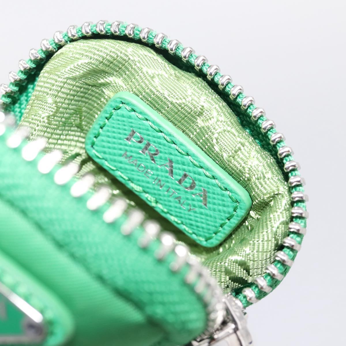 PRADA Hand Bag Nylon 2way Green Silver Auth 196830SAM