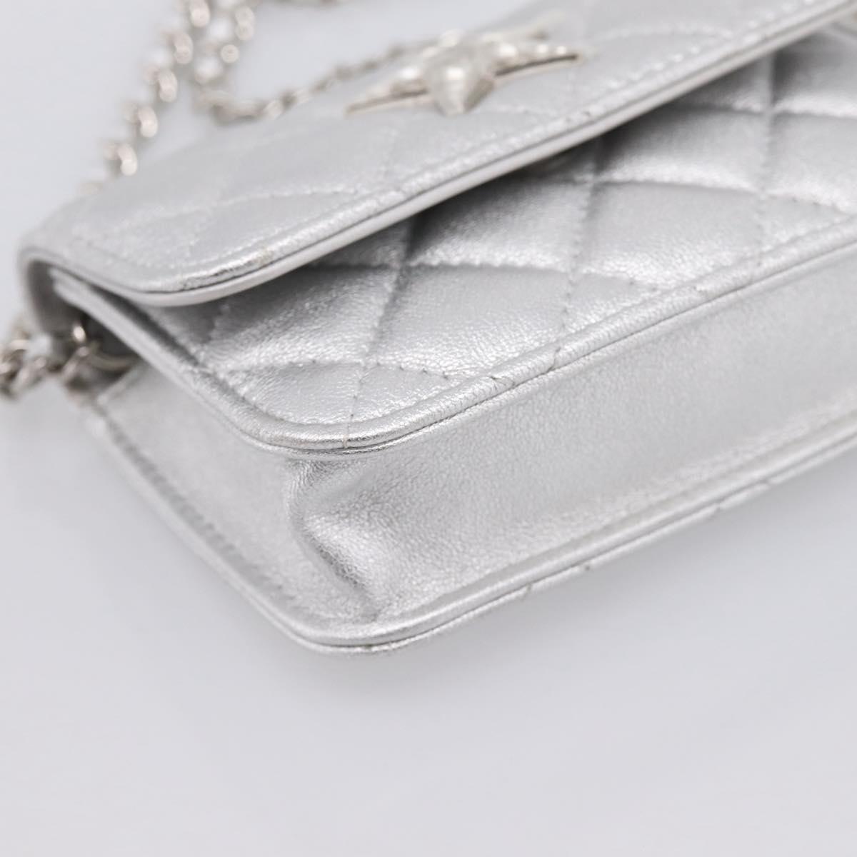CHANEL Matelasse Chain Shoulder Bag Lamb Skin Navy CC Auth 196832SAM