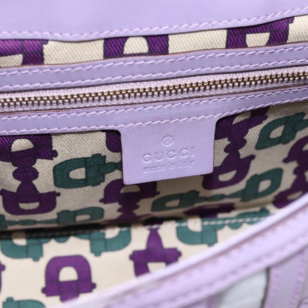 GUCCI GG Canvas Guccissima Hand Bag Leather Purple Gold 145999 Auth 196833V