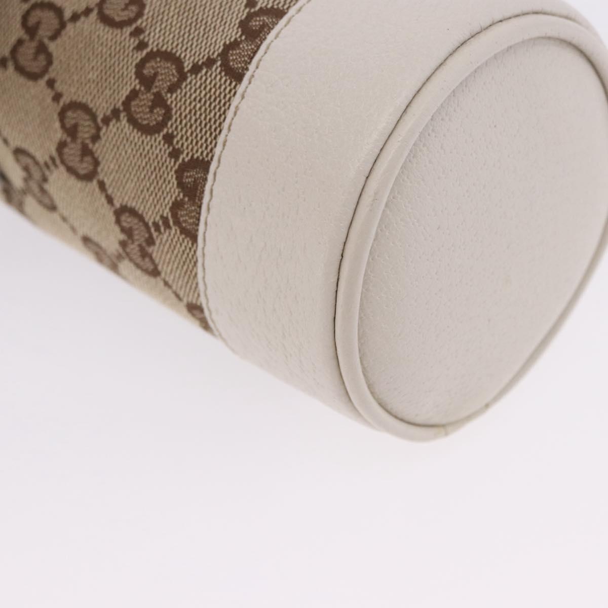 GUCCI GG Canvas Web Sherry Line Drink Holder Beige White Red 28691 Auth 196834A