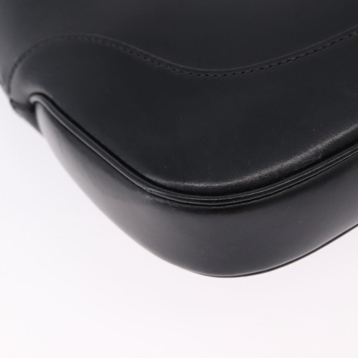 GUCCI Jackie Shoulder Bag Leather Black Silver 001 3306 2684 Auth 196840V