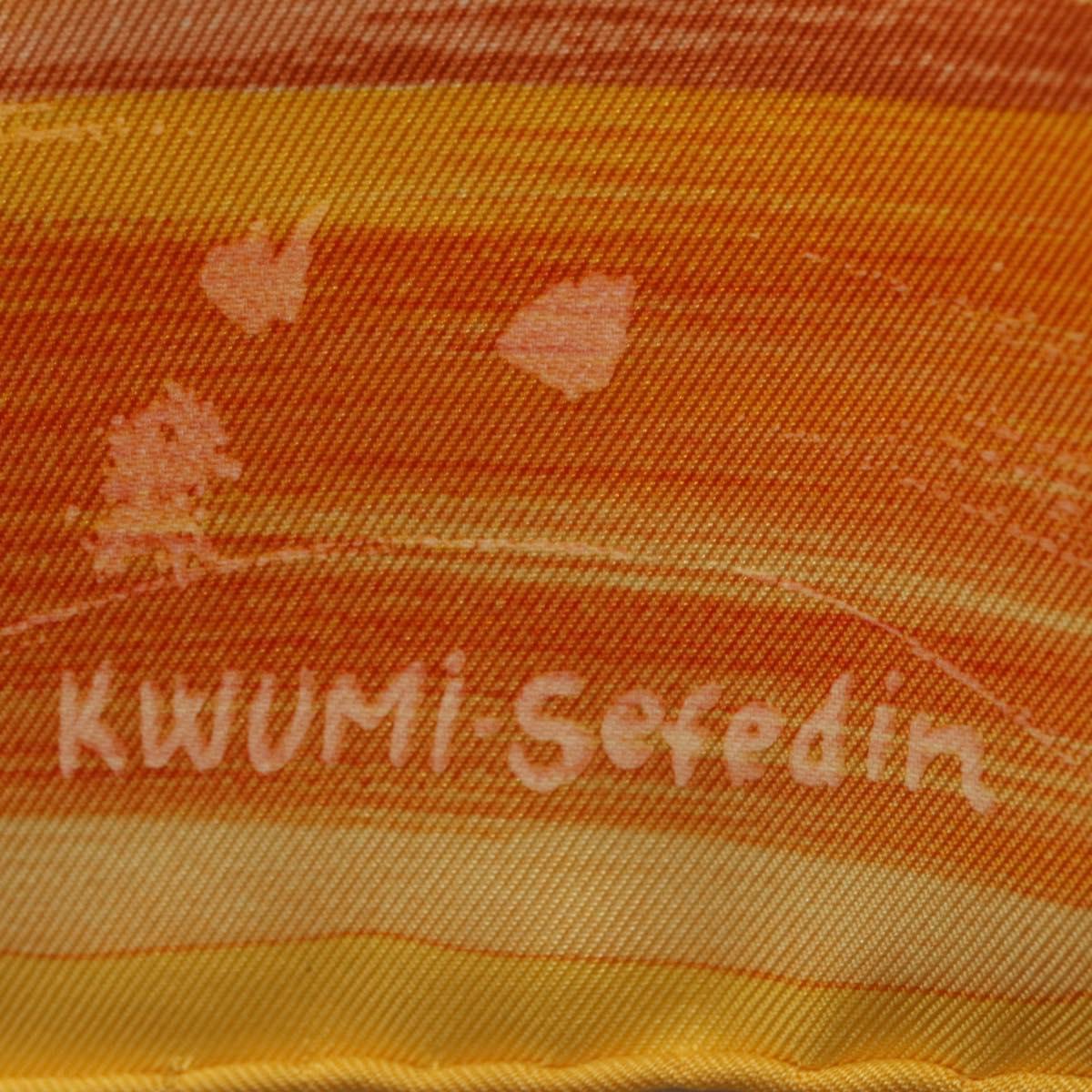 HERMES Carre 90 Scarf ""FEUX DU CIEL"" Silk Yellow Auth 196844M