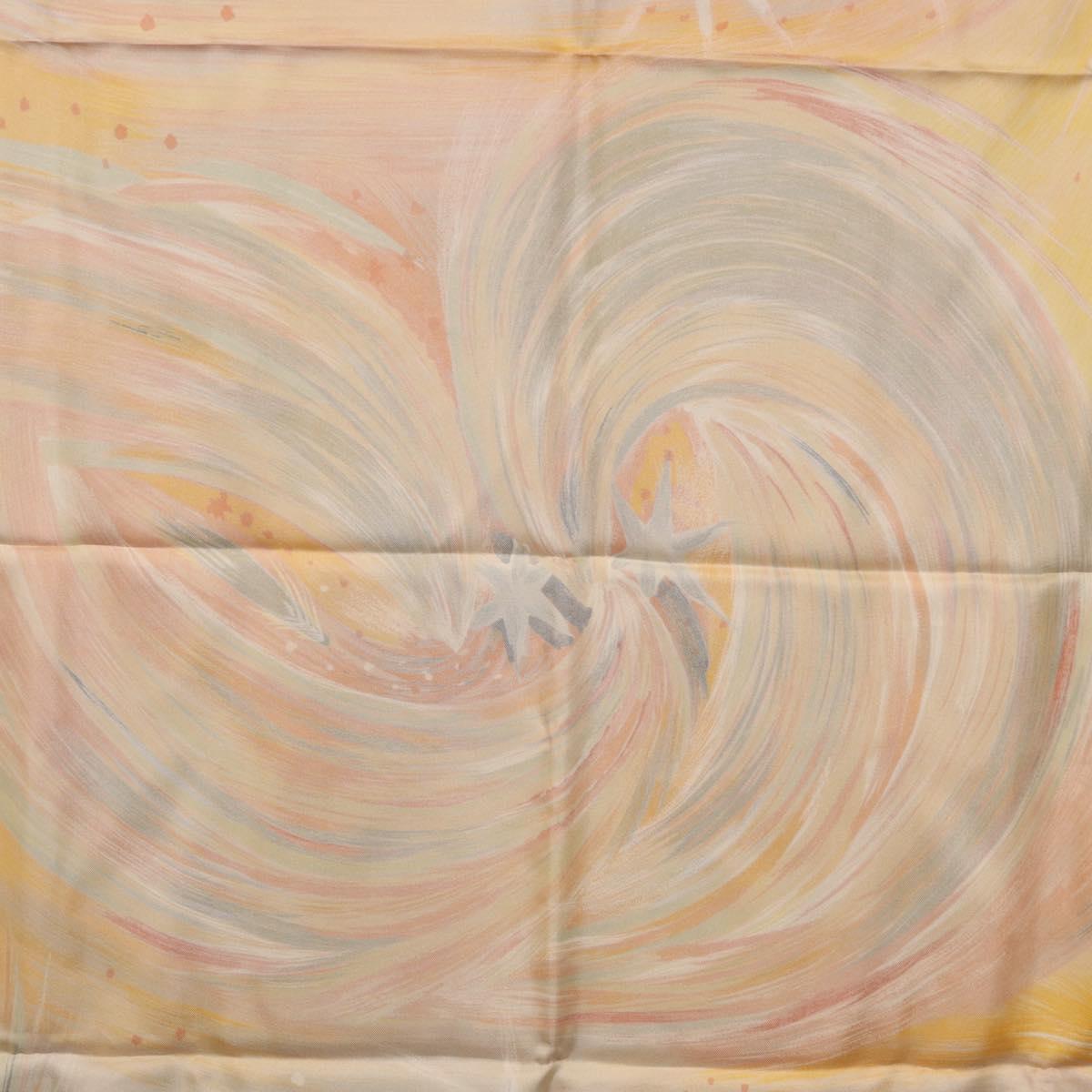 HERMES Carre 90 Scarf ""FEUX DU CIEL"" Silk Yellow Auth 196844M