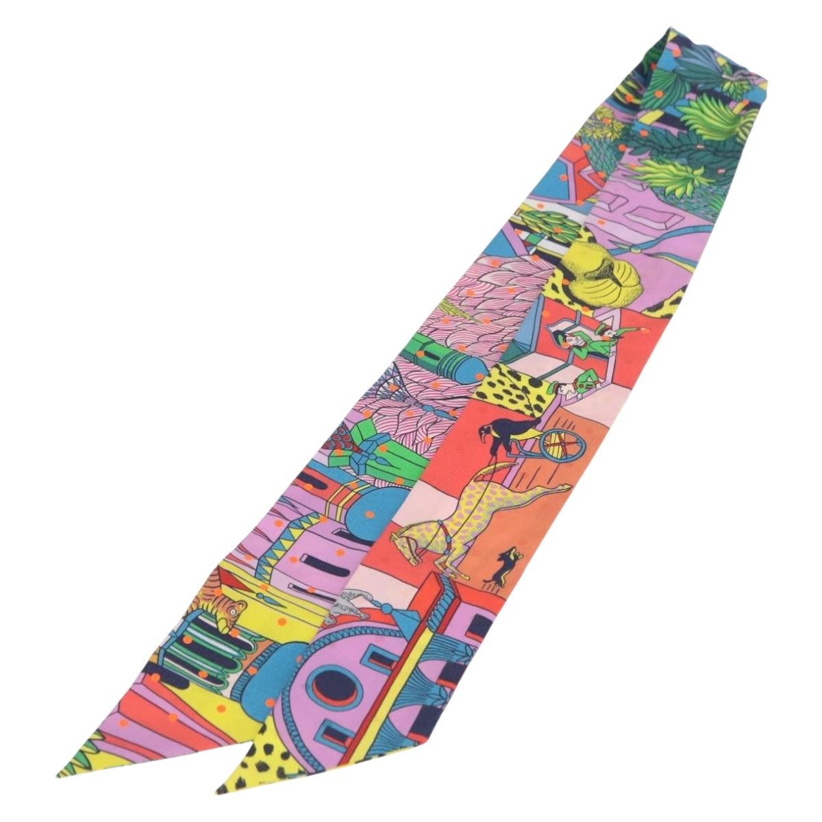 HERMES Twilly Scarf Silk Multicolor Auth 196846